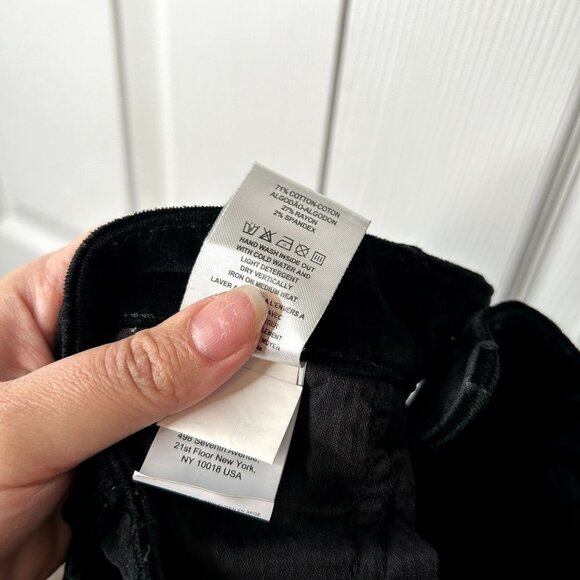 DL1961 Chrissy Ultra High Rise Black Velvet Button Fly Jeans Women's Size 25 - Picture 15 of 16